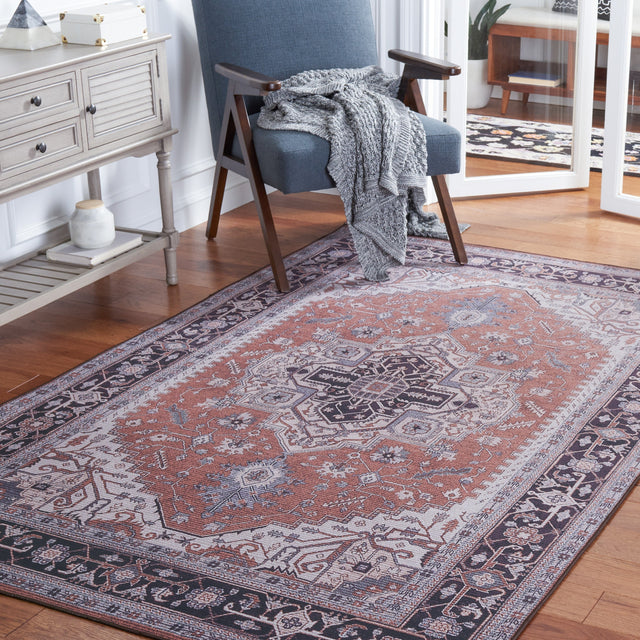 Safavieh Machine Washable Tucson Tsn128P Rust/Navy Rug.