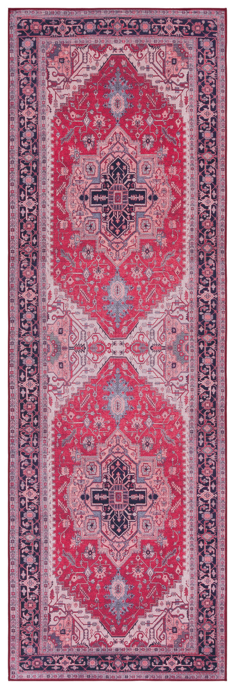 Safavieh Machine Washable Tucson Tsn128Q Red/Navy Rug.