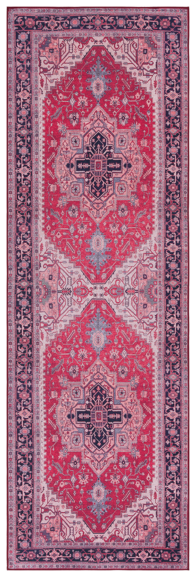 Safavieh Machine Washable Tucson Tsn128Q Red/Navy Rug.