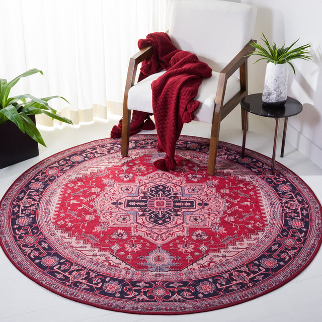 Safavieh Machine Washable Tucson Tsn128Q Red/Navy Rug.