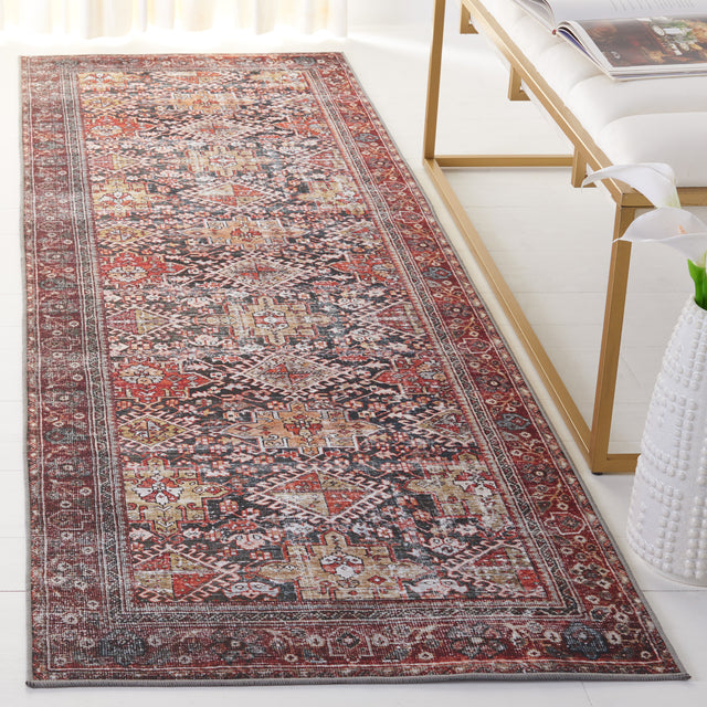 Safavieh Machine Washable Tucson Tsn130N Navy/Rust Rug.