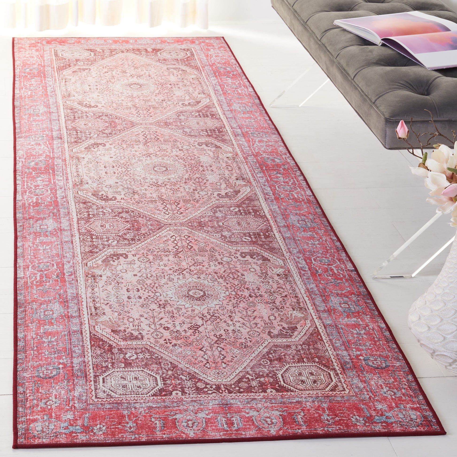 Safavieh Tucson Tsn132B Beige/Red Area Rug