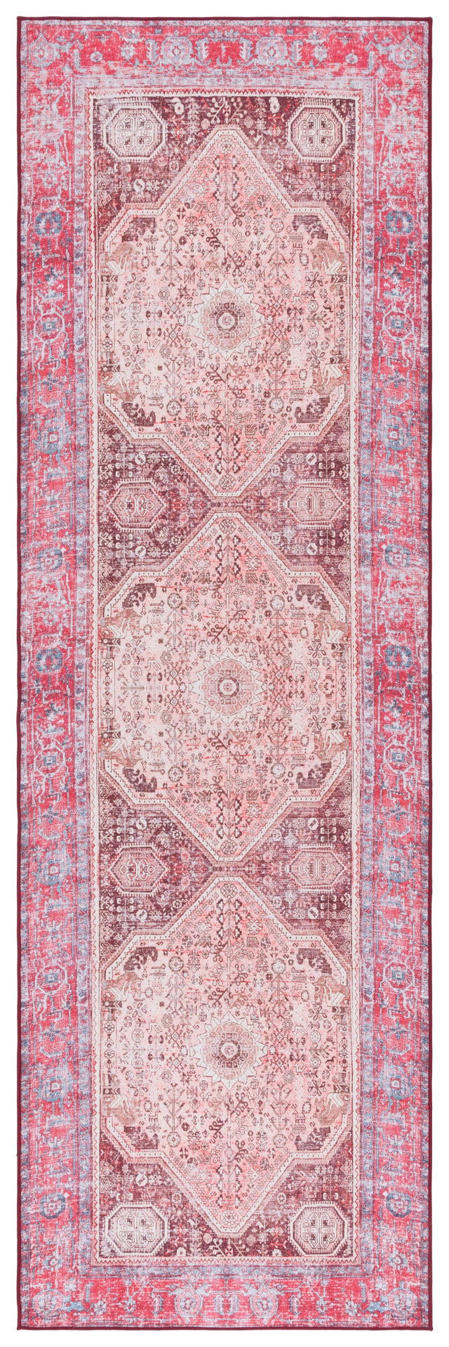 Safavieh Machine Washable Tucson Tsn132B Beige/Red Rug.