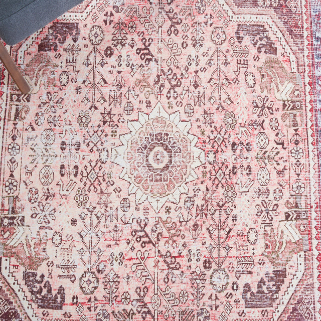 Safavieh Machine Washable Tucson Tsn132B Beige/Red Rug.