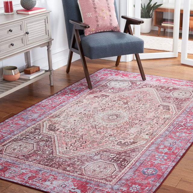 Safavieh Machine Washable Tucson Tsn132B Beige/Red Rug.