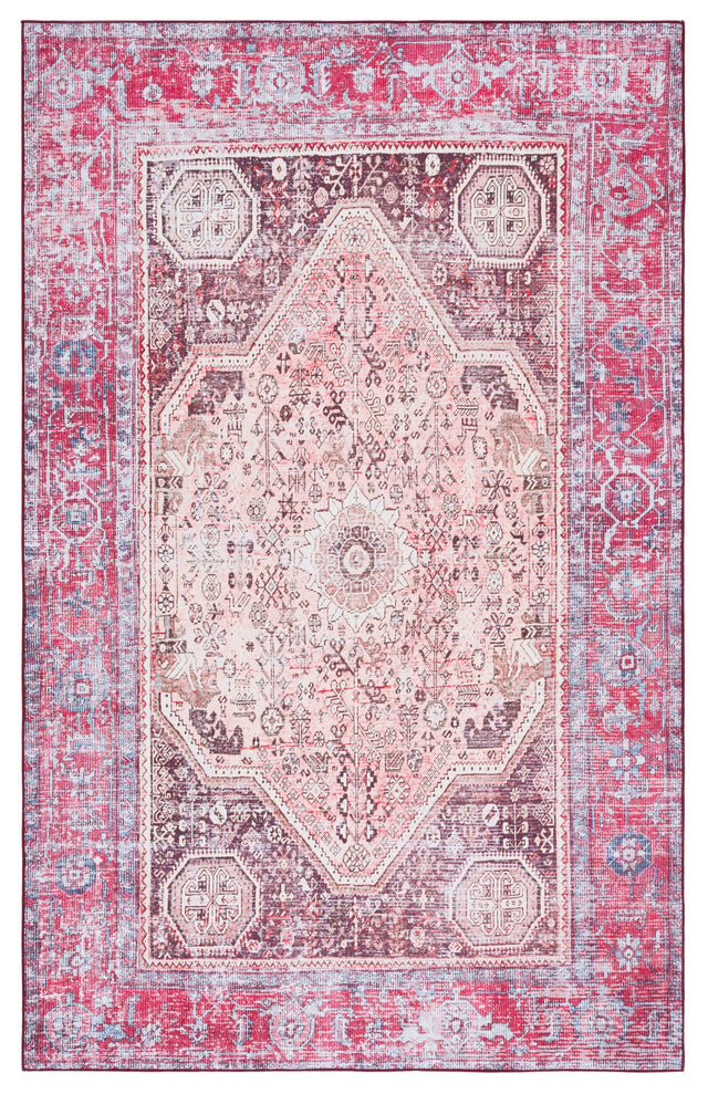 Safavieh Machine Washable Tucson Tsn132B Beige/Red Rug.