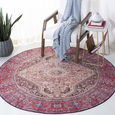 Safavieh Machine Washable Tucson Tsn132B Beige/Red Rug.