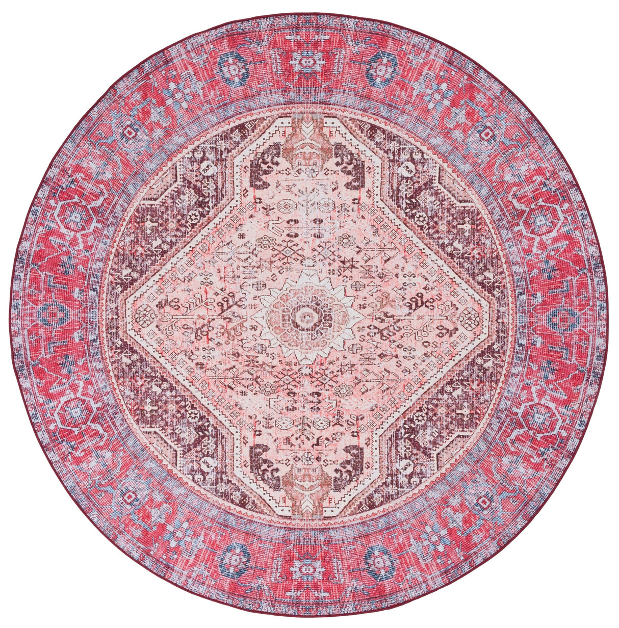 Safavieh Machine Washable Tucson Tsn132B Beige/Red Rug.