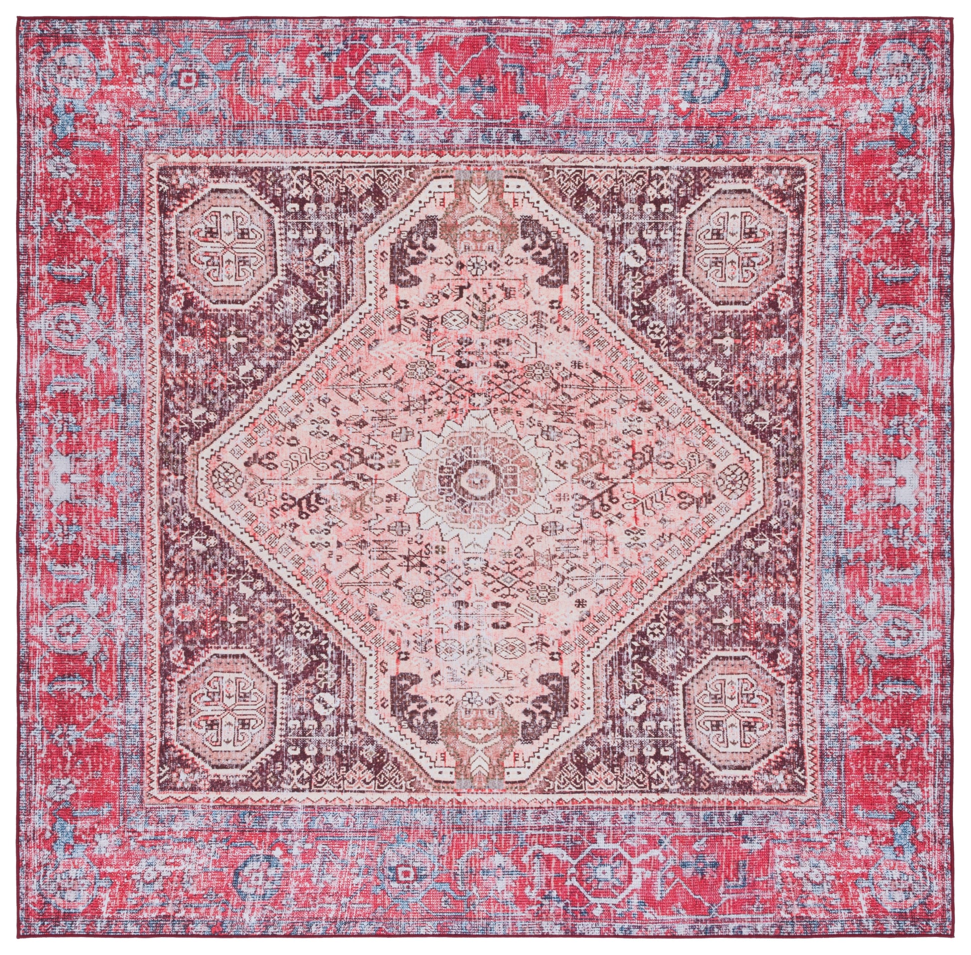 Safavieh Tucson Tsn132B Beige/Red Area Rug