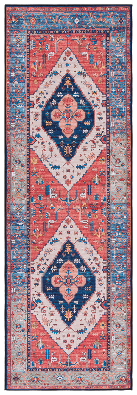 Safavieh Machine Washable Tucson Tsn133P Rust/Blue Rug.