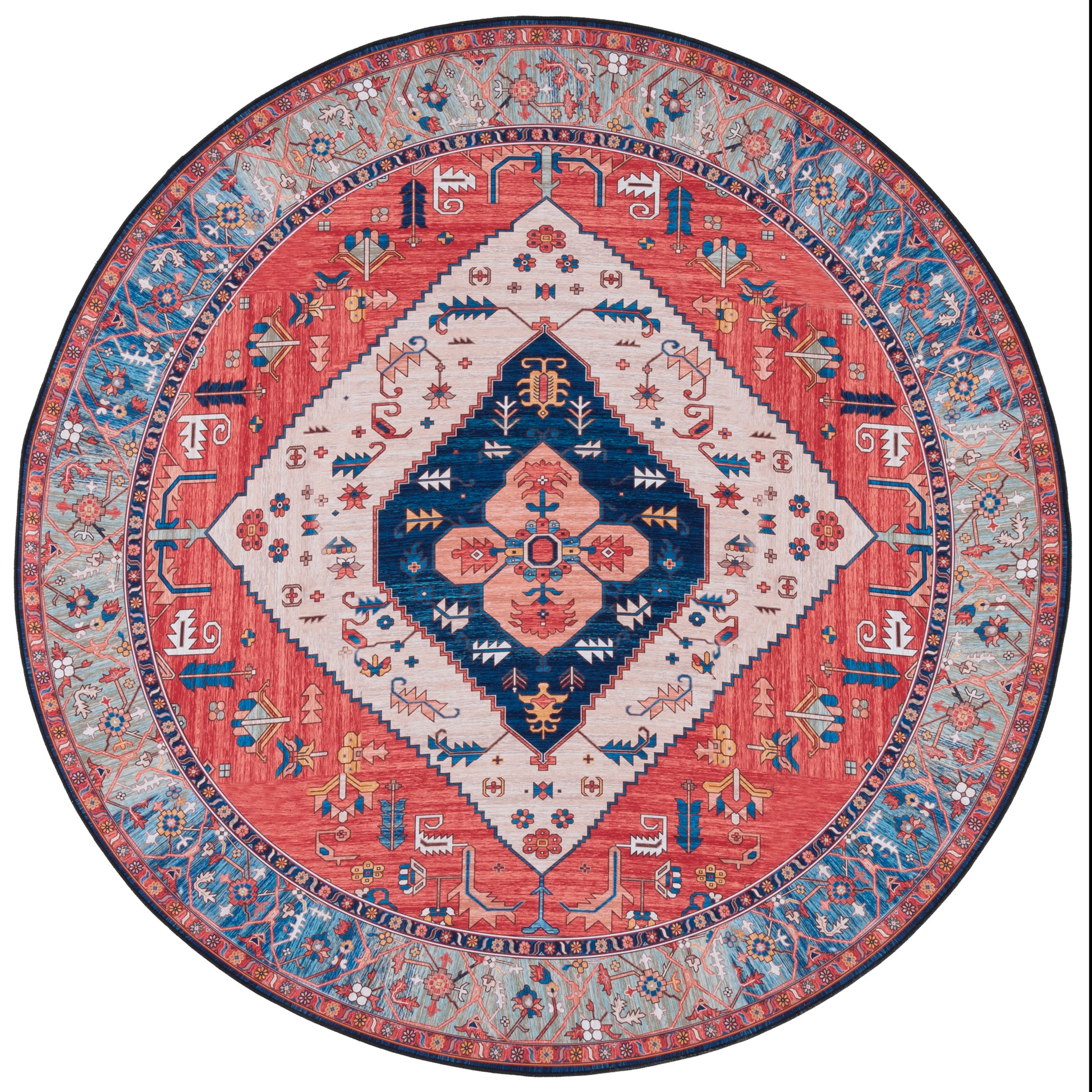 Safavieh Tucson Tsn133P Rust/Blue Area Rug