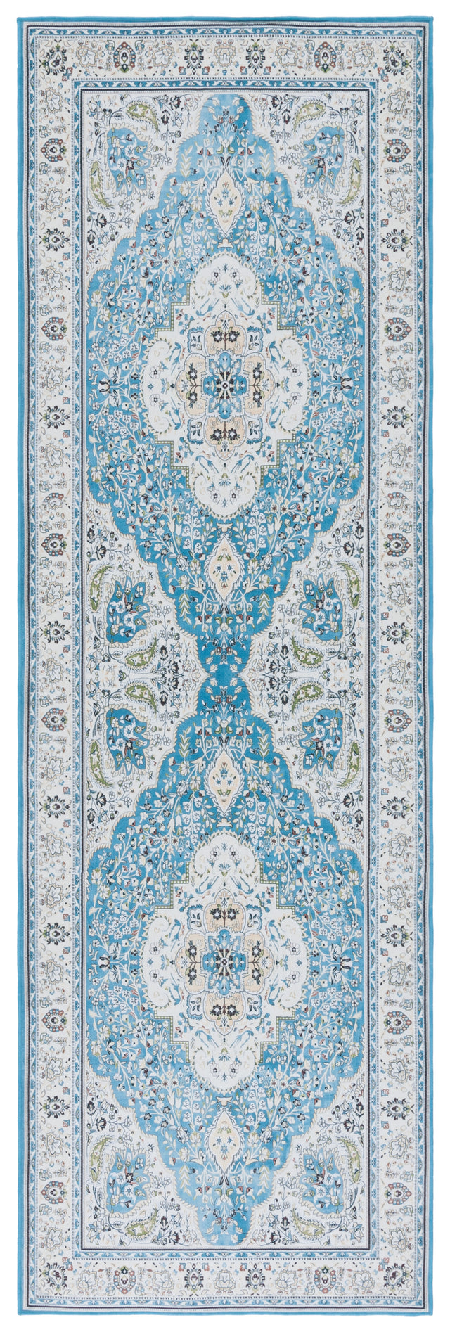 Safavieh Machine Washable Tucson Tsn136K Turquoise/Beige Rug.