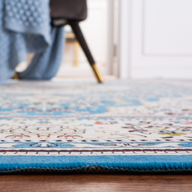 Safavieh Machine Washable Tucson Tsn136K Turquoise/Beige Rug.