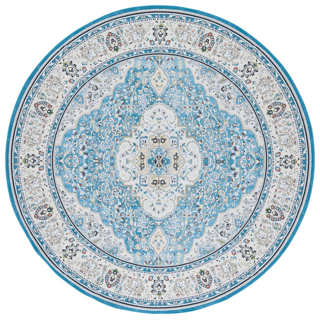 Safavieh Machine Washable Tucson Tsn136K Turquoise/Beige Rug.