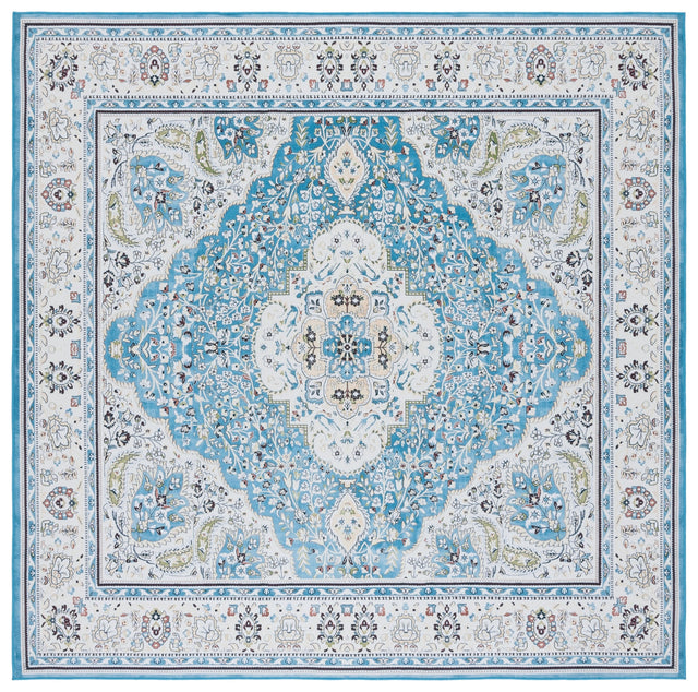 Safavieh Machine Washable Tucson Tsn136K Turquoise/Beige Rug.