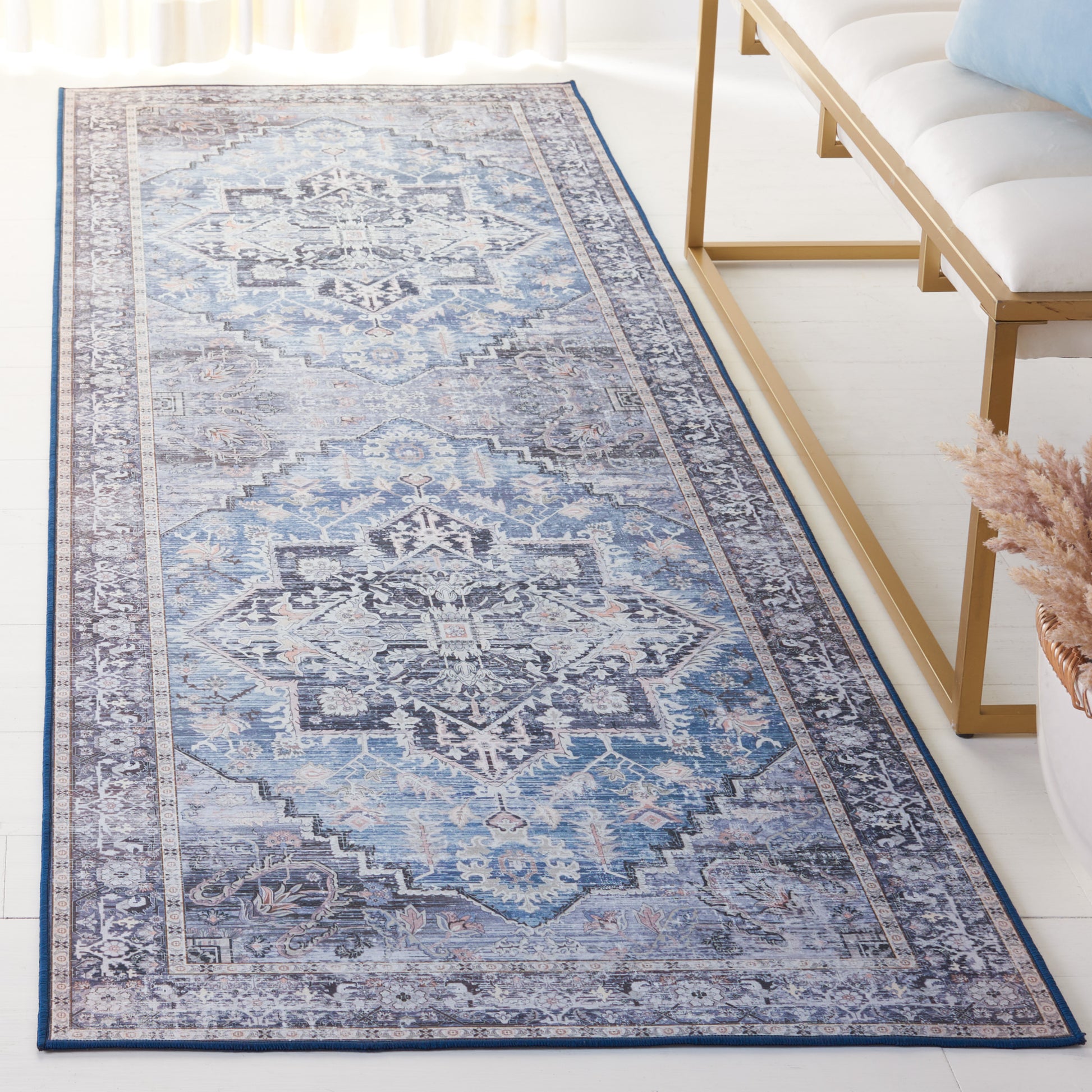 Safavieh Tucson Tsn137M Blue/Charcoal Area Rug