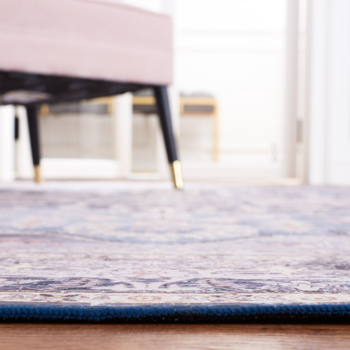 Safavieh Machine Washable Tucson Tsn137M Blue/Charcoal Rug.