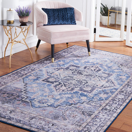 Safavieh Machine Washable Tucson Tsn137M Blue/Charcoal Rug.