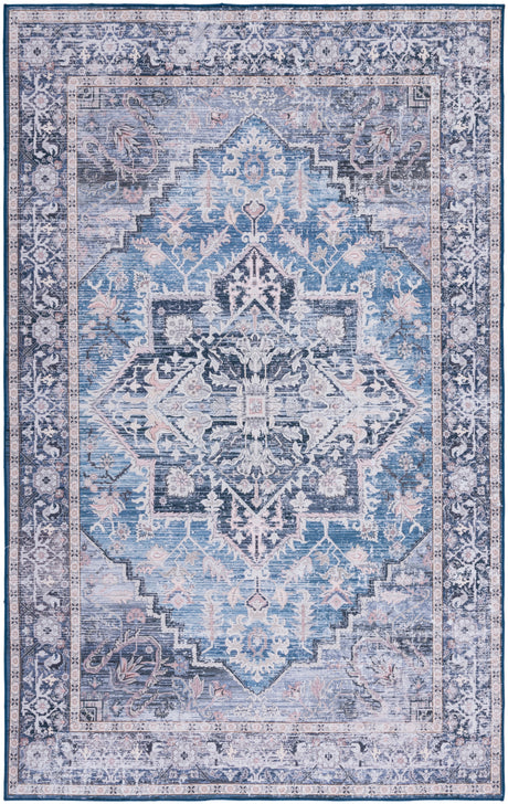 Safavieh Machine Washable Tucson Tsn137M Blue/Charcoal Rug.