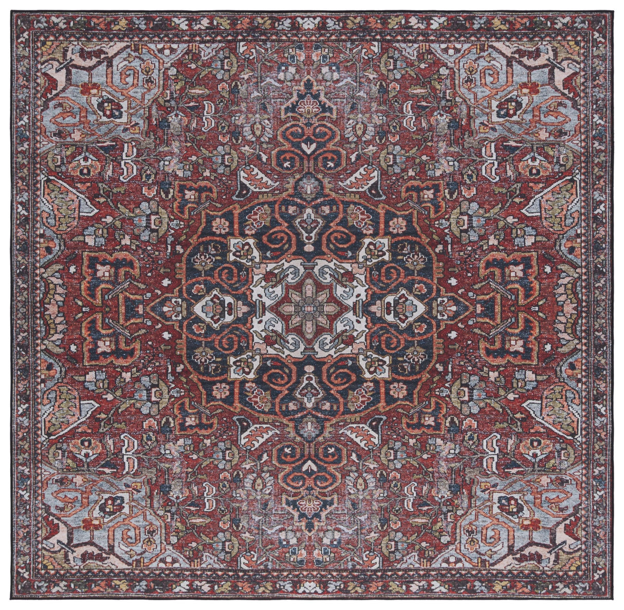 Safavieh Machine Washable Tucson Tsn138Q Red/Blue Rug.