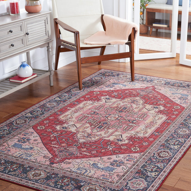 Safavieh Machine Washable Tucson Tsn139Q Red/Navy Rug.