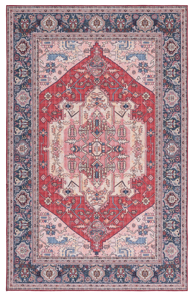 Safavieh Machine Washable Tucson Tsn139Q Red/Navy Rug.