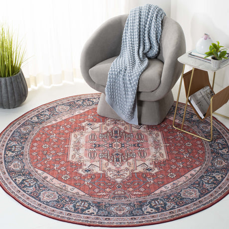 Safavieh Machine Washable Tucson Tsn139Q Red/Navy Rug.