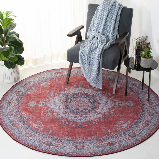 Safavieh Machine Washable Tucson Tsn140Q Red/Beige Rug.