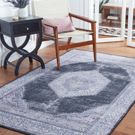 Safavieh Machine Washable Tucson Tsn142Z Black/Beige Rug.