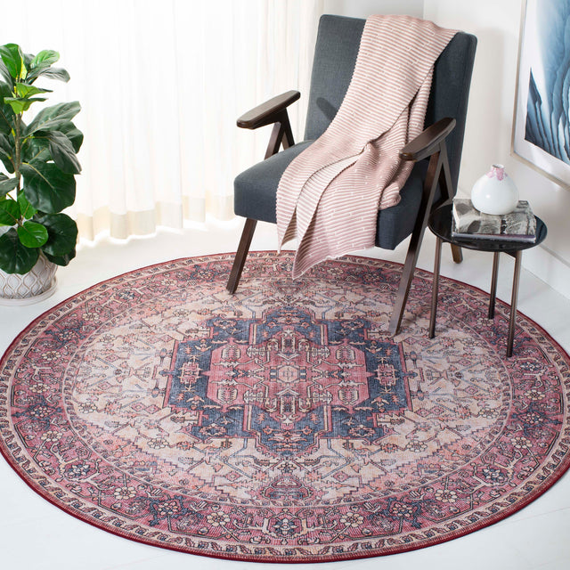 Safavieh Machine Washable Tucson Tsn143B Beige/Pink Rug.