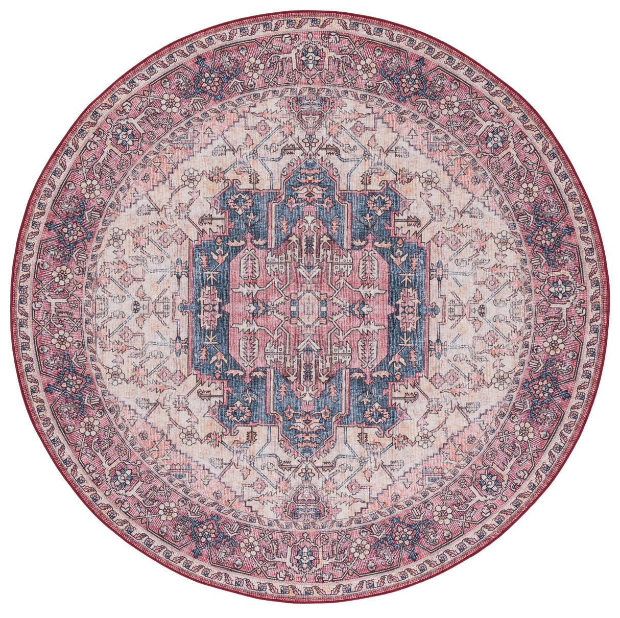 Safavieh Machine Washable Tucson Tsn143B Beige/Pink Rug.