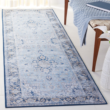 Safavieh Machine Washable Tucson Tsn147M Light Blue/Navy Rug.