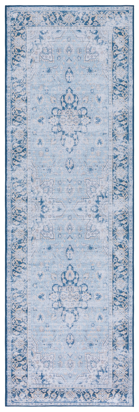 Safavieh Machine Washable Tucson Tsn147M Light Blue/Navy Rug.