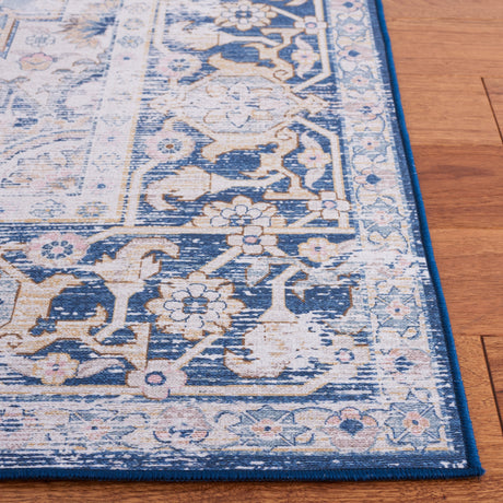 Safavieh Machine Washable Tucson Tsn147M Light Blue/Navy Rug.