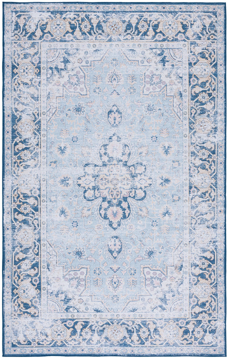 Safavieh Machine Washable Tucson Tsn147M Light Blue/Navy Rug.