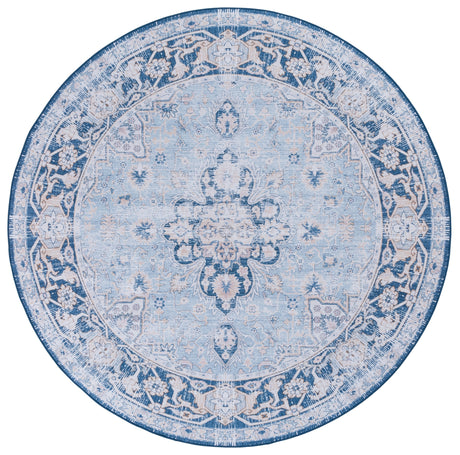 Safavieh Machine Washable Tucson Tsn147M Light Blue/Navy Rug.