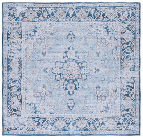 Safavieh Machine Washable Tucson Tsn147M Light Blue/Navy Rug.