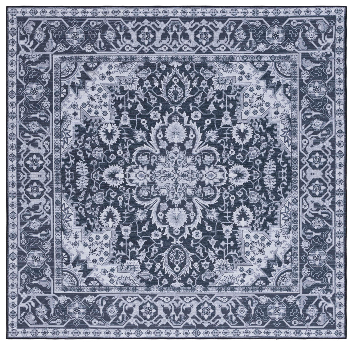 Safavieh Machine Washable Tucson Tsn147Z Black/Beige Rug.