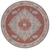 Safavieh Machine Washable Tucson Tsn150J Aqua/Rust Rug.