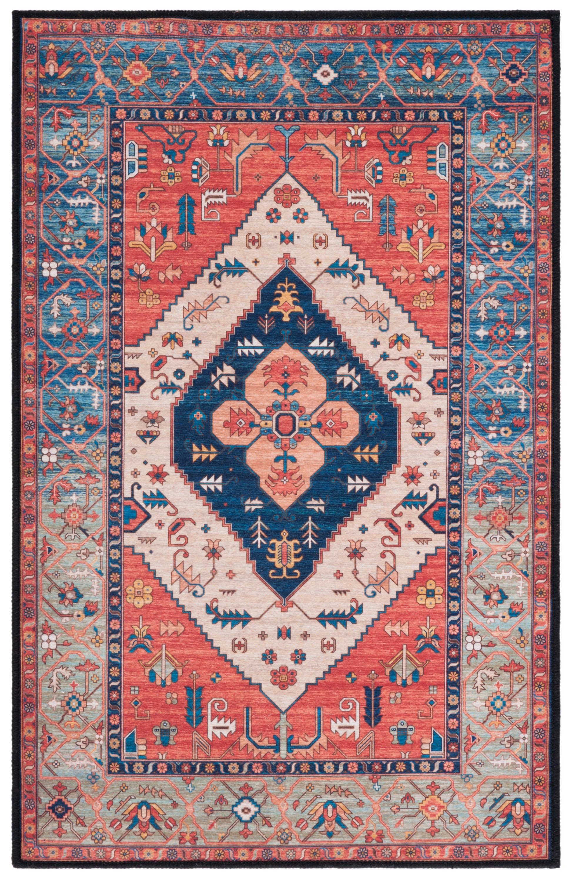 Safavieh Tucson Tsn153P Rust/Blue Area Rug