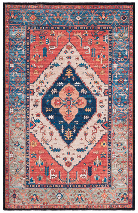 Safavieh Machine Washable Tucson Tsn153P Rust/Blue Rug.