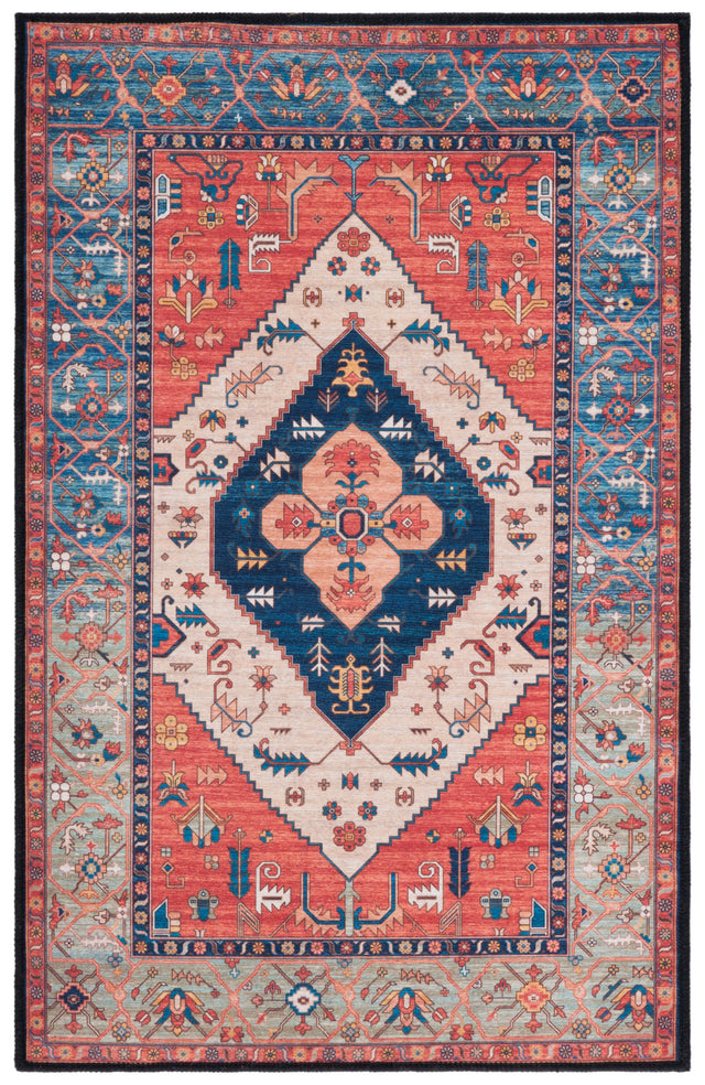 Safavieh Machine Washable Tucson Tsn153P Rust/Blue Rug.