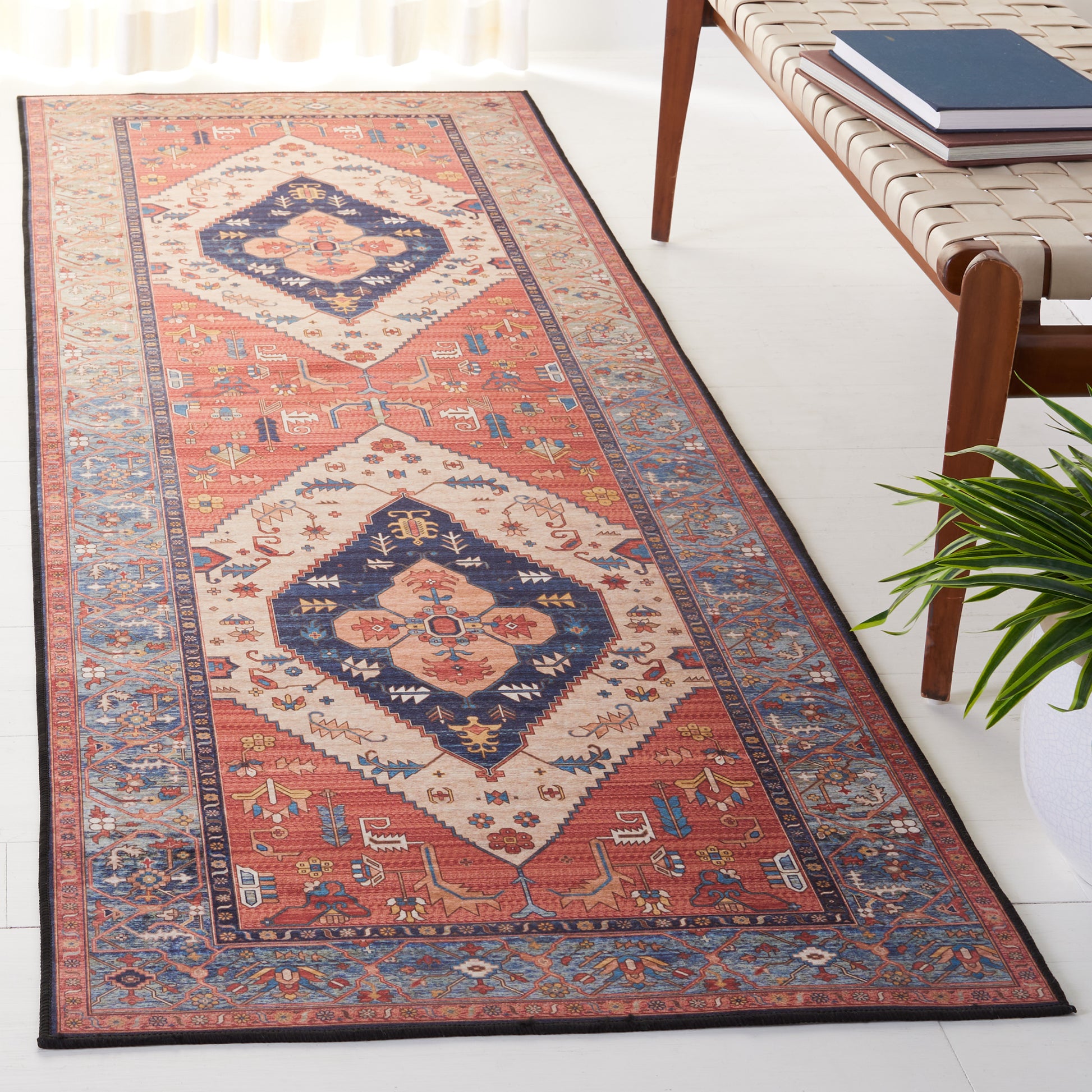 Safavieh Tucson Tsn153P Rust/Blue Area Rug