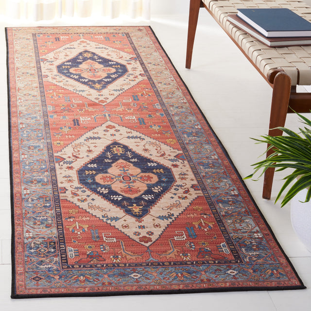 Safavieh Machine Washable Tucson Tsn153P Rust/Blue Rug.