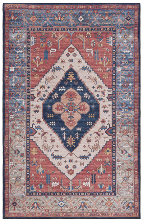 Safavieh Machine Washable Tucson Tsn153P Rust/Blue Rug.