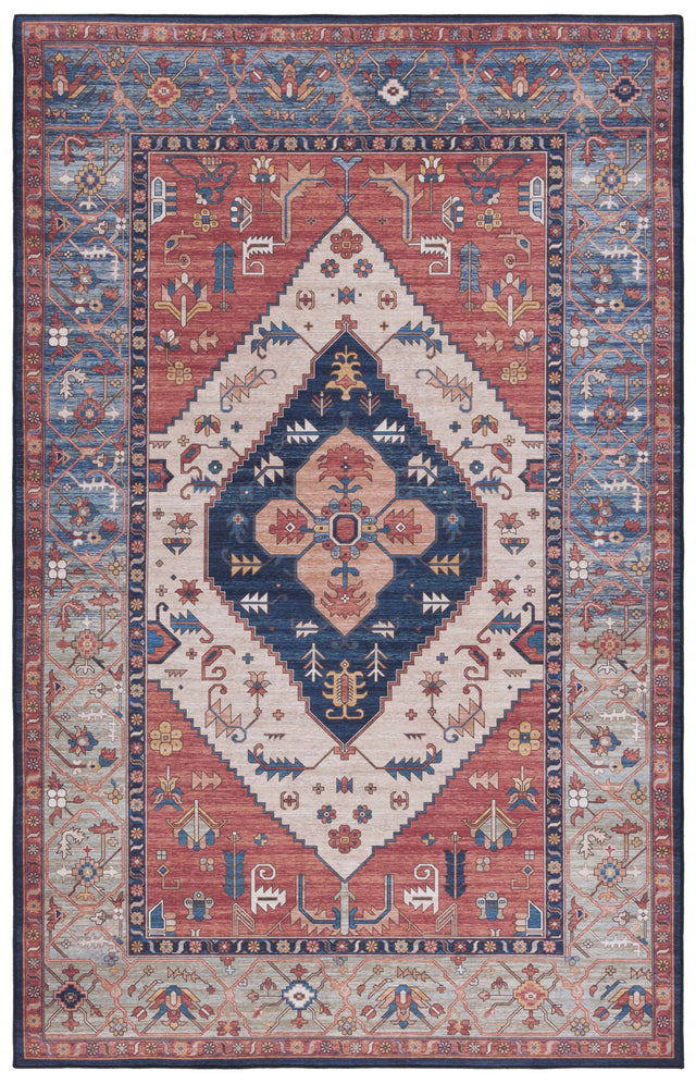 Safavieh Machine Washable Tucson Tsn153P Rust/Blue Rug.