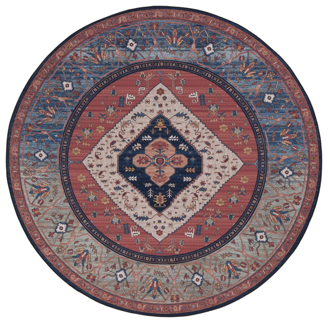 Safavieh Machine Washable Tucson Tsn153P Rust/Blue Rug.