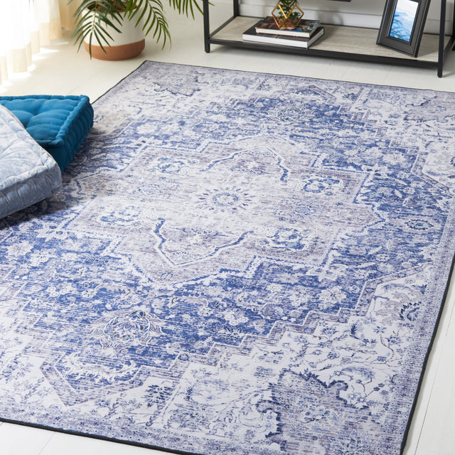 Safavieh Machine Washable Tucson Tsn154N Navy/Grey Rug.