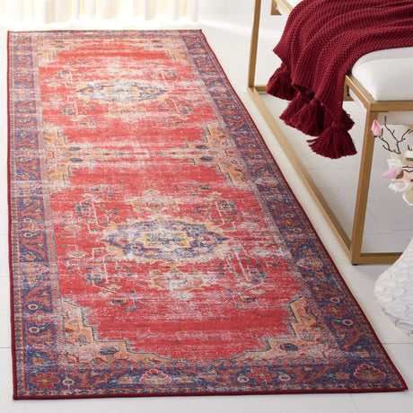 Safavieh Machine Washable Tucson Tsn161Q Red/Navy Rug.