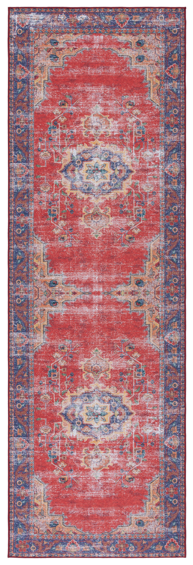 Safavieh Machine Washable Tucson Tsn161Q Red/Navy Rug.